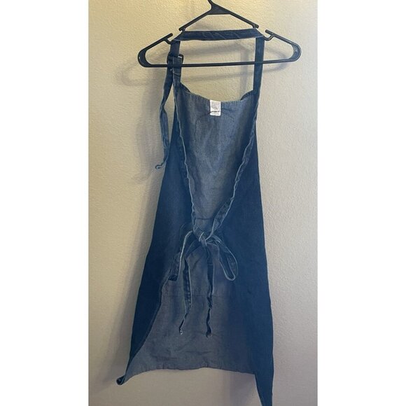 Vintage Style Denim Apron Angel Pockets Cooking Kitchen Patchwork Quilt Cotton - Picture 2 of 7
